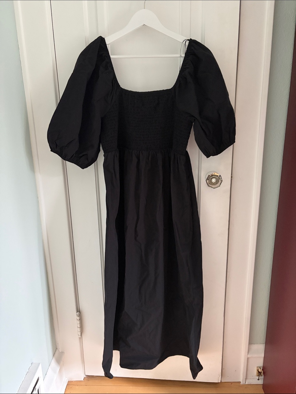 Nobody’s Child • Black Organic Cotton Maxi Dress (Size 10 or M)